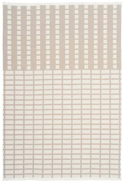 KRISTINA DAM STUDIO Contemporary Plaid - Offwhite und Beige Baumwolle (180x130)