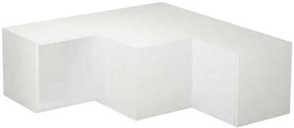 NORDVÄRK Kompakter TV-Tisch, mit 1 Fach und 2 Schubladen - weißes Melamin (90x92)