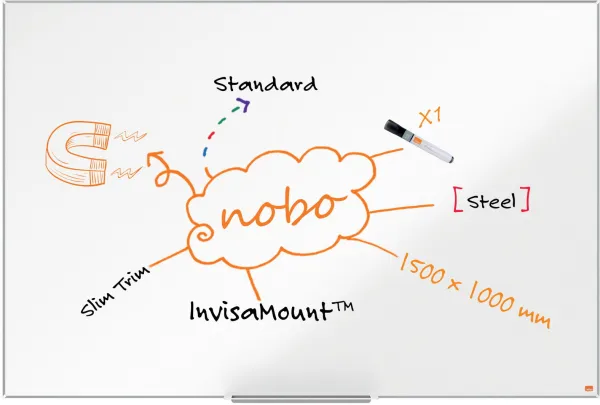 Nobo Impression Pro Stahltafel 150x100cm weiß