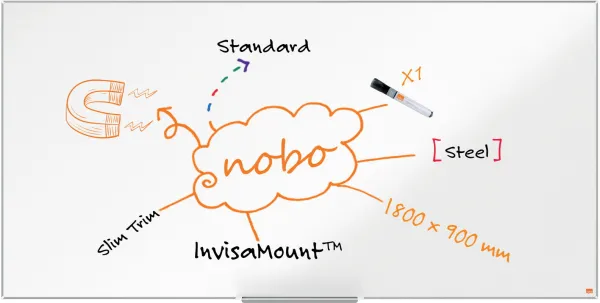 Nobo Impression Pro Stahltafel 180x90cm weiß